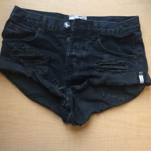 One Teaspoon black denim shorts